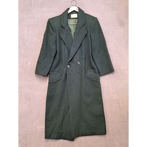 Miss Bobbie Vintage 100% Wool Winter Green Lined Button Over Coat